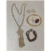 Image 3 : Jewellery- gold tone set,white floral set
