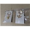 Image 5 : jewellery - gold tone rings and 5 pins, religious
