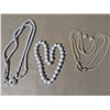 Image 1 : pearl like jewellery, 3 necklaces one with matching earrings