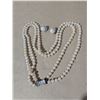 Image 2 : pearl like jewellery, 3 necklaces one with matching earrings