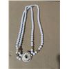 Image 4 : pearl like jewellery, 3 necklaces one with matching earrings