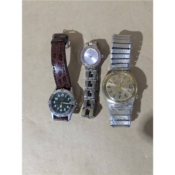 3 watches, 2- Timex, 1- Bulova