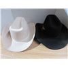 Image 1 : (1) White Size 7 1/4 and (1) Black 6 7/8 Lanning Belleville Cowboy Hat