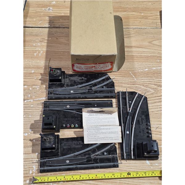 American flyer train track switches with box