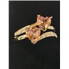 Image 2 : NEW Platinum Plated 1.0tcw Double Heart Ring