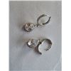 Image 2 : NEW Sterling Silver 2.0ct Pear Halo Dangle Earrings