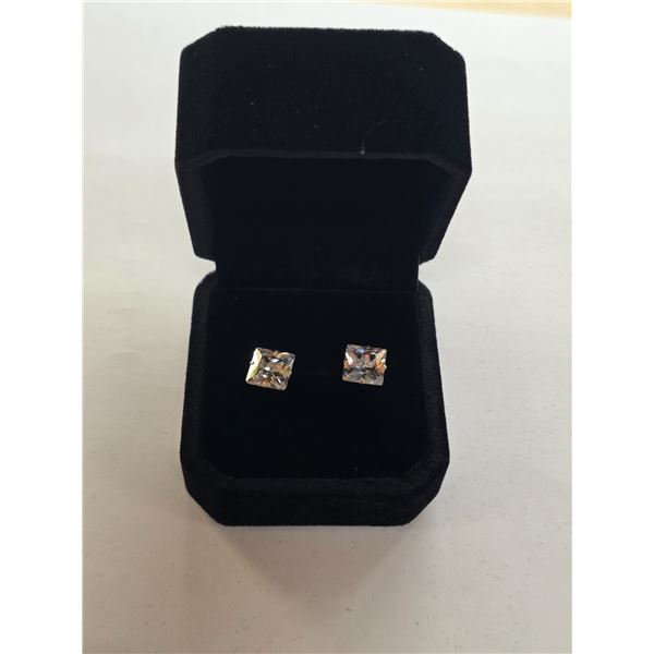 NEW Sterling Silver 3.0ct Princess Stud Earrings