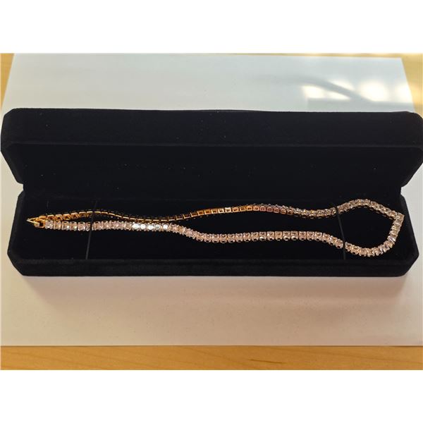 NEW 18K Gold Plated Princess Tennis Necklace