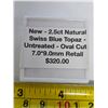 Image 3 : New - 2.5ct Natural Swiss Blue Topaz - Retail $320.00