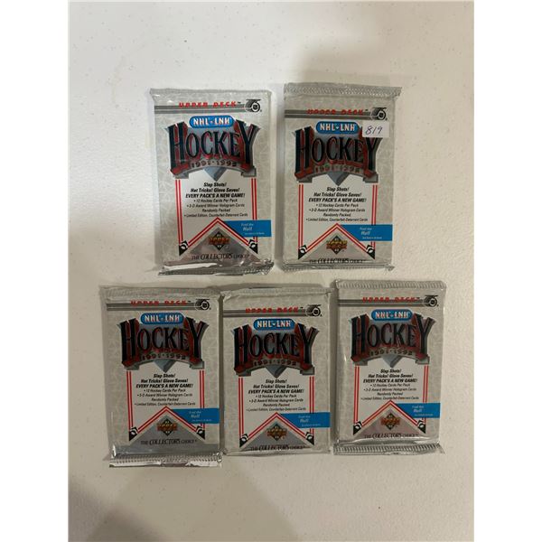 1991-92 Upper Deck Hockey Cards (5 Unopened Packs)