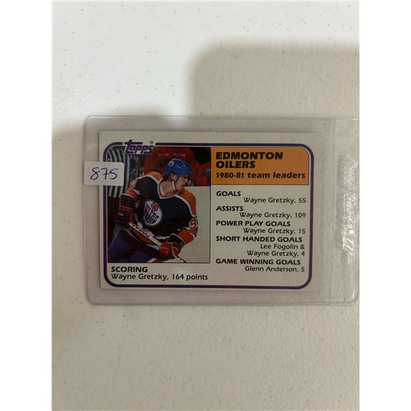 Wayne Gretzky - 1980-81 Scoring Points Leader - Hockey Card