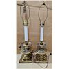 Image 1 : (2) Vintage Candlestick Style Brass Lamps