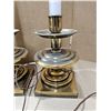 Image 2 : (2) Vintage Candlestick Style Brass Lamps