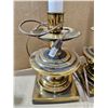 Image 3 : (2) Vintage Candlestick Style Brass Lamps
