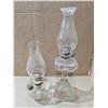Image 1 : (2) Vintage Glass Oil Lamps