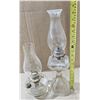 Image 2 : (2) Vintage Glass Oil Lamps