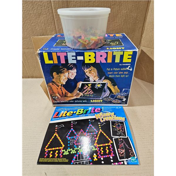 Vintage Lite-Brite (Working) in Original Box w/ Pegs and Picture Refill Book (only two refill papers