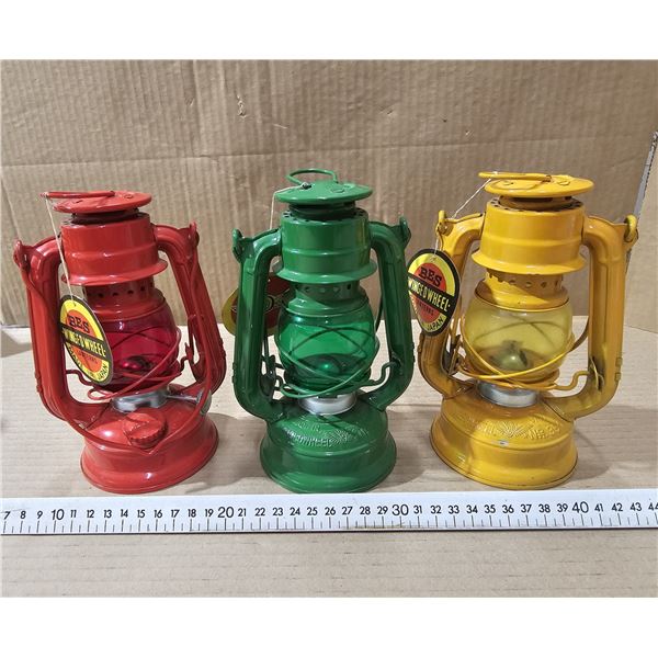 Lot of (3) Vintage Winged Wheel No. 350 Lanterns Like New w/ Tags