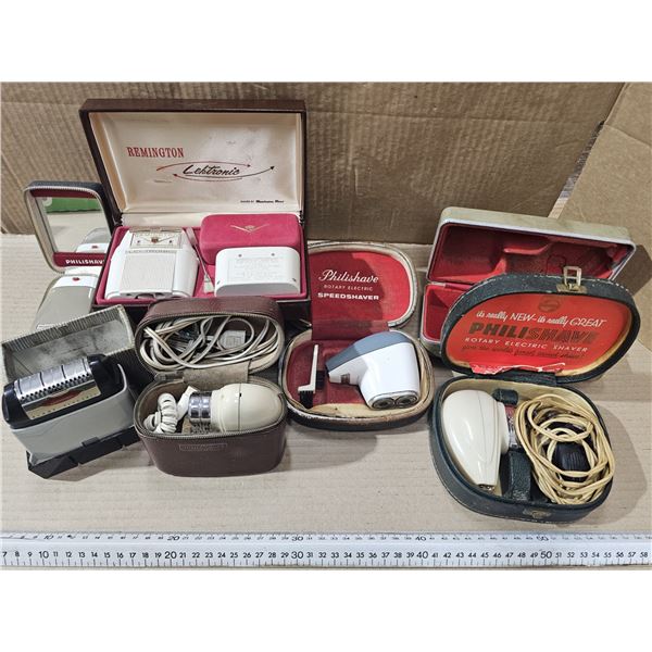 Lot of Vintage Electric Razors in Original Cases