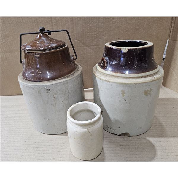 Vintage Stoneware Crocks and Jar