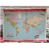 Image 1 : Vintage Neilson’s World Map, 41 x 53 ½”
