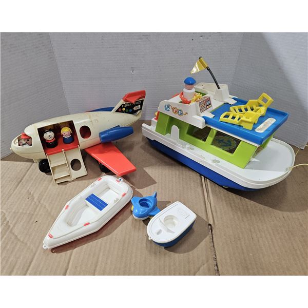 Vintage Fisher Price Cruise Ship & Airplane Lot