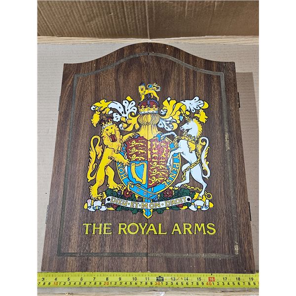 Dart Board in Wooden Display Case