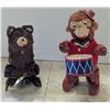 Image 1 : vintage wind up toys, working, cymbal bear and drummer monkey