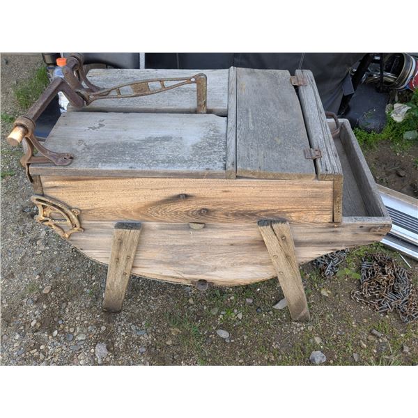 vintage/antique wooden washing machine, from 1920s