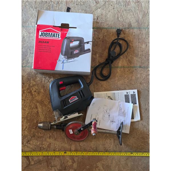 Vintage hand drill and newish jig saw