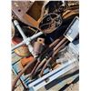 Image 2 : Pallet of saws, scrap, rim, misc items