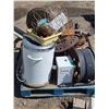 Image 4 : Pallet of saws, scrap, rim, misc items