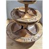 Image 3 : Wooden tiered serving dish- 22"H