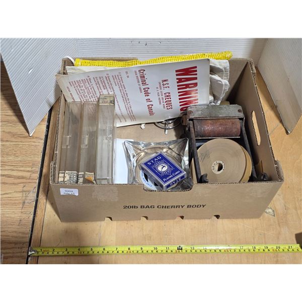 Boxes of various collectables, white owl cigar boxes, cards