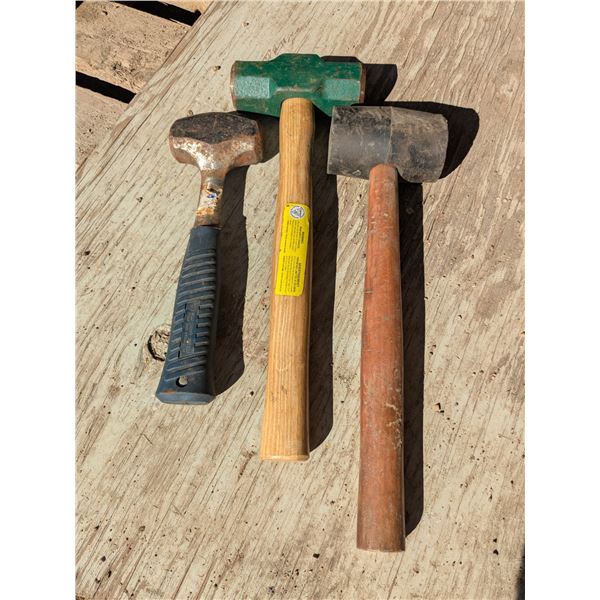2 mini sledge hammers and a mallet