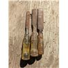 Image 1 : 3 wood chisels, 1", 3/4", 1/2"