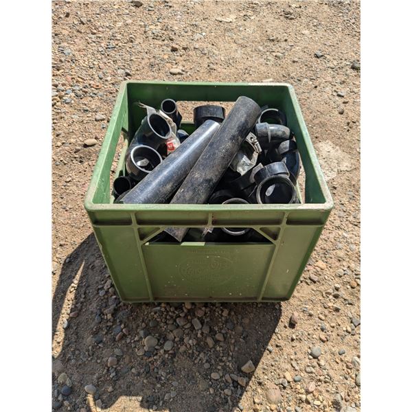 Vintage milk crate full of ABS fittings