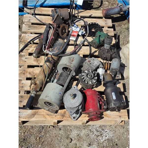 Pallet of motors and parts, alternators
