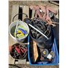 Image 2 : Pallet of hardware bucket of sand, clevises, tow rope, wire