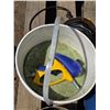 Image 4 : Pallet of hardware bucket of sand, clevises, tow rope, wire