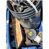 Image 5 : Pallet of hardware bucket of sand, clevises, tow rope, wire