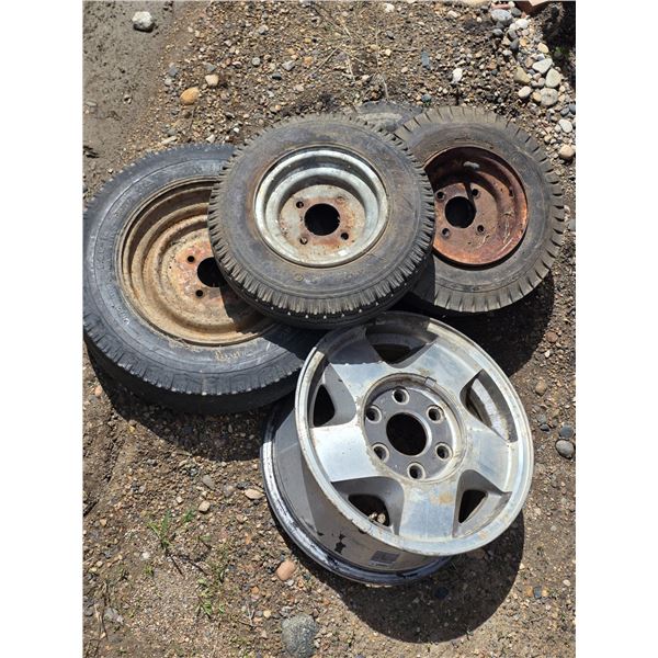 Misc tires and rim- sizes vary- 5.30-12