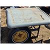 Image 1 : Home made shop table with large wheels- 48" by 50" by 33"H
