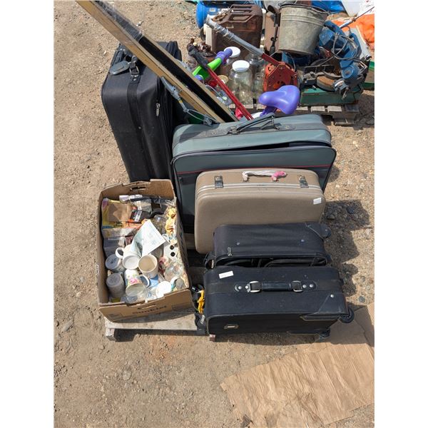 mixed pallet- suitcases, mugs, skis, etc.