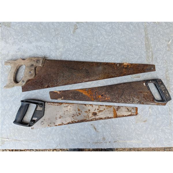 3 carpentry handsaws