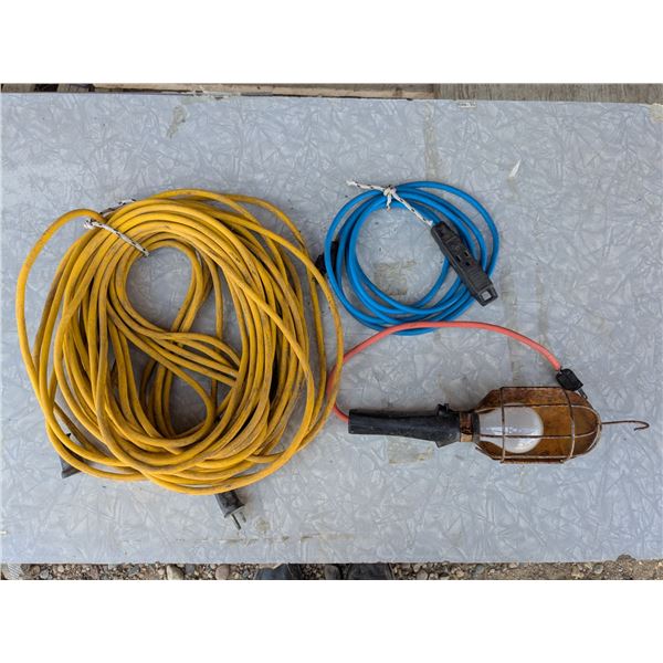 2 extension cords with work lamp