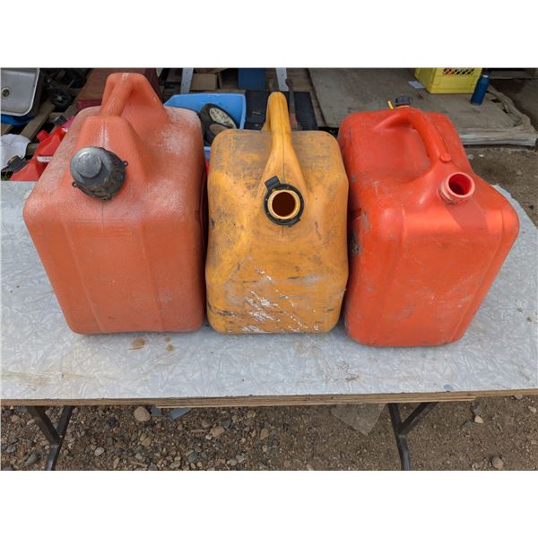 2- 20L gas cans, 1- 20L diesel can