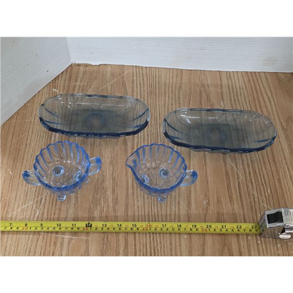 Blue glass lot