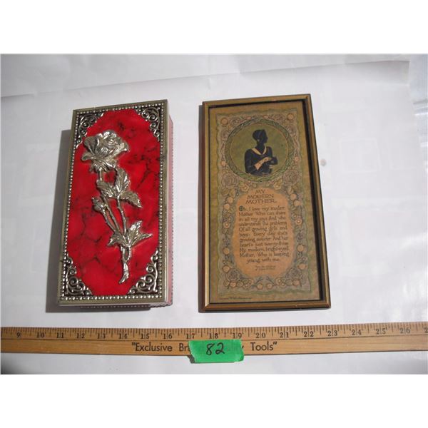 Vintage Tin & “My Modern Mother” Print in Frame
