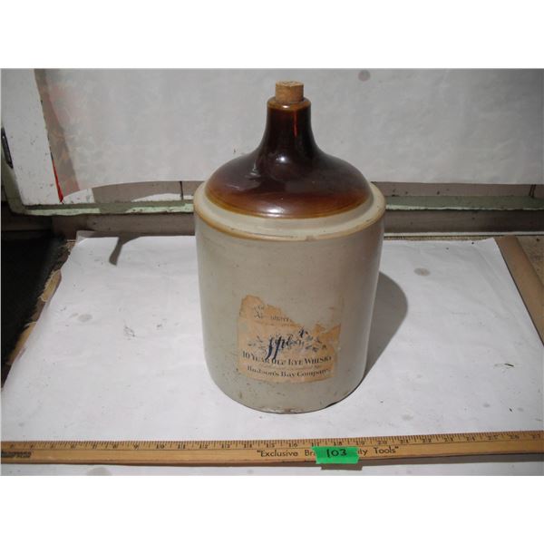 Vintage Stoneware Jug w/ Hudson’s Bay Co. Label